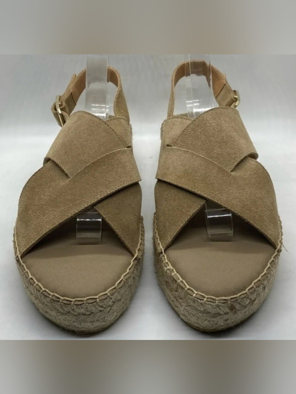 Paseart Suede Leather Crisscross Espadrille Slingback Sandals, Size 7.5, NWOT